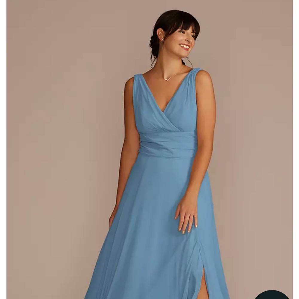 David's Bridal Sky Blue Sleeveless Maxi Dress